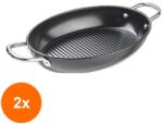 Grunberg Set 2 x Tigaie Gratar din Otel, cu Invelis Antiaderent, 2 l, 30 x 21 x 5.50 cm, Neagra, Grunberg (GUJ-2xGR6139)