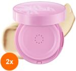 Unleashia Set 2 x Fond de Ten Unleashia Pink Cushion, Nuanta 21N Hyaline, SPF 50+, 15 g (AMS-2xSMT-1293)