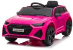 ROLLZONE Audi RS6 12V - Детска акумулаторна кола, Розова, Кожена седалка, EVA гуми (BRD2118-pink)