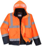 Portwest S266 - Hi-Vis kéttónusú bomber kabát (PW-S266ONRM)