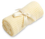 Sensillo Csipke mintázatú pamut takaró - pasztell sárga (629807)