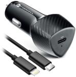 Forcell F-ENERGY Carbon autós töltő lightning kábellel 20W (fekete)