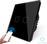 Smarthugo 2 Körös Fekete Wifi Villanykapcsoló Autó mintás gombbal (sh220102)