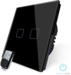 Smarthugo 2 Körös Fekete Dimmer RF Villanykapcsoló Smarthugo mintás gombbal (SK-A802TY-EU)
