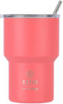 Estia Home Art Coffee Mug Lite Save The Aegean Reciclabil Pahar Termos Oțel Inoxidabil Fără BPA 400ml Fusion Coral cu Pai 01-18474 (01-18474)