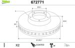VALEO Disc frana VALEO COATED 672771 (672771)