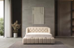 INFINIZA Calm Ágykeret Törtfehér Kárpittal 160x200 cm - Calm Ágyneműtartós Ágykeret