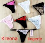 Kreona Pántos tanga ferde csipkés Fekete pink