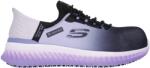 Skechers Slip-ins Work: Tilido - Ombray S1 PL SR ESD Női védőcipő Fekete-lila (108152EC)