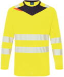Portwest DX416 - DX4 Hi-Vis hosszú ujjú póló L/S, sárga/fekete (DX416YBRM) - munkavedelmed