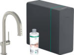 Hansgrohe Aqittura M91, sodaSystem 210, kihúzható kifolyó, 1jet, sBox, rozsdamentes acél megjelenés, HAN-76836800 (HAN-76836800)