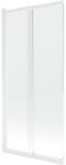 Mexen Fox, kétszárnyú tolóajtós kádparaván 85 × 150 cm, 5 mm-es átlátszó üveg, fehér profil, 891-085-002-20-00 (891-085-002-20-00)