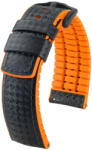 Hirsch Ayrton Fekete/Narancssárga Fekete csattal óraszíj - 24mm / L -120/80mm