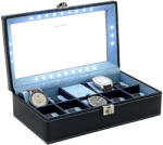 Friedrich23 Carbon LED Óratartó doboz 9 órához világítással fekete/piros