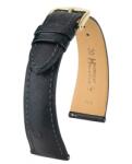 Hirsch Massai Ostrich Fekete óraszíj - 18mm / L -120/80mm