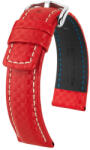 Hirsch Carbon Piros óraszíj - 24mm / L -120/80mm