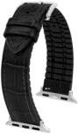 Hirsch Paul fekete Apple Watch óraszíj - 22mm / L -120/80mm