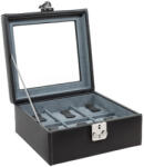 Friedrich23 Infinity Óratartó doboz 6 órához üvegtetővel fekete