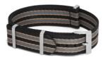 Phenome Straps Premium Nato Óraszíj Fekete Szürke és Bézs - 22mm / L/XL- 335mm
