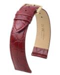 Hirsch Crocograin Burgundi Arany csattal óraszíj - 12mm / M - 110/70mm