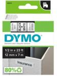 DYMO Feliratozógép szalag Dymo D1 S0720530/45013 12mmx7m ORIGINAL fekete/fehér (S0720530)