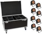 EUROLITE Set 8x LED IP PAR 12x9W SCL Spot + Case with wheels