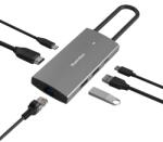 Plasico Computers Докинг станция be hc606, 6 в 1 usb-c 3.0, hdmi 4k/60hz, Сив (hc606)