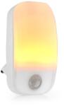 Nedis LNLW10WT - Lampă de noapte cu LED cu priză | Senzor de mișcare | Senzor zi/noapte | 0, 55 W | 11 lm | Alb cald (LNLW10WT)