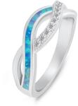 Brilio Silver Elegáns ezüst gyűrű cirkónium kövekkel és szintetikus opállal RI126WLB 58 mm