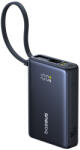 Baseus - PicoGo Power Bank (P10076803123-00) - Type-C, USB, Gyors Töltés, 45W, 10000mAh, Beépített Type-C Kábel - Fekete