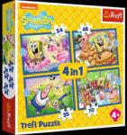 Trefl 4 az 1-ben puzzle (35, 48, 54, 70 db-os) - Spongyabob (34674) (34674)