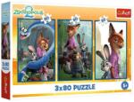 Trefl 3 x 80 db-os puzzle - Zootropolis 2 (34897) (34897)