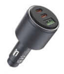 DEVIA Extreme Metal autós töltő USB+2 Type-C aljzat 65W, PD gyorstöltő 3.0 fekete (EA508_B) (EA508_B)