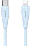USAMS green series adatkábel, type-c - lightning, 30w, gyorstöltő, 100cm, világoskék (SJ717USB03)