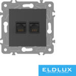 ELDLUX ELDGROUND 2×RJ45 Cat. 5e UTP aljzat fekete (3048219935)