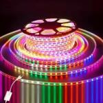 SIKS kültéri LED-szalag telepítés, vízálló, 100 méteres tekercs, 48 LED/méter, rugalmas védelemmel, SMD2835 LED, 220V tápegység, IP65, összekapcsolható, többszínű