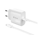 DEVIA SMART hálózati töltő Type-C aljzat (30W, GaN, PD gyorstöltő + lightning kábel) FEHÉR (ST109568) (ST109568)