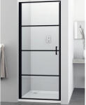 Sanotechnik Ușă duș batantă Sanotechnik Elite Decor 80x195 cm sticlă transparentă profil negru (S80B)