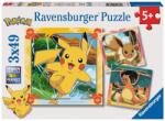 Ravensburger Puzzle pentru copii Ravensburger din 3 x 49 piese - Pokemon (12004062) Puzzle