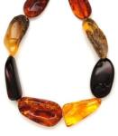  Borostyán pebble 10-18x14-24mm nyaklánc 55-60cm