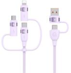 USAMS U85 Cablu de încărcare 5in1 (Type-C/USB - Type-C/lightning/microUSB, 100W, încărcător rapid PD, 120cm) LILA SJ645USB02 (SJ645USB02)