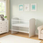  Gyerek kiságy New Baby LEO fehér-szürke