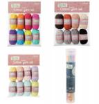 Alison & Mae Fonal Horgoláshoz, 24 szín, 3 db-os szett, horgolótűvel, 25m/kapa (2542587ZE3p)