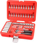 Extol dugókulcs klt. CV. , 45fog; 1/4", 57db, dugófejek: 4-14mm, bitdugófej (-, +, imbusz, torx)