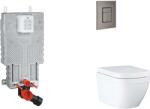 GROHE Uniset - Készlet fali beépítéshez, WC, SoftClose ülőkével és Skate Cosmopolitan gombbal, Triple Vortex, csiszolt Hard Graphite SANI15BB5105 (SANI15BB5105)