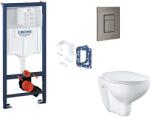 GROHE Rapid SL - Készlet fali beépítéshez, WC ülőke, SoftClose ülőke, Skate Cosmopolitan gombok és bedobható tabletta készlet, csiszolt Hard Graphite SANI11BB5134 (SANI11BB5134)