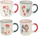 4home Set de 4 căni Holly Jolly, 200 ml, porțelan