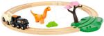 BRIO Fa vonatpálya Dinosaurus Circle Set BRIO mozdony vagonnal és 1 mágneses dínó figura 12 részes (BRIO0981)