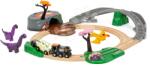 BRIO Fa vonatpálya Kalandos szett Dinosaur Adventure Set BRIO vonattal és 3 mágneses dínó figurával 21 részes (BRIO0943)