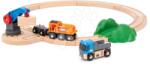 BRIO Fa vonatpálya mágneses daruval Kezdőszett Starter Lift & Load Set BRIO 14 részes kisautóval és tehervonattal (BRIO0288)